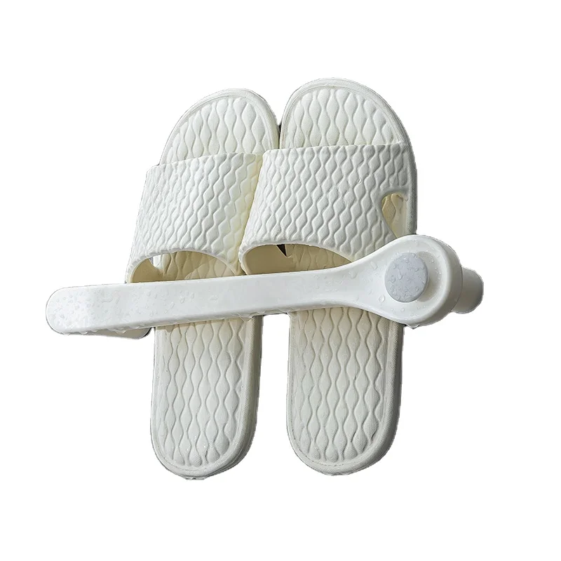 Taili White Plastic Portable Slippers Rack Kids Foldable Wall-Mounted Shoe Storage with Suction Cup for Bathroom Sets