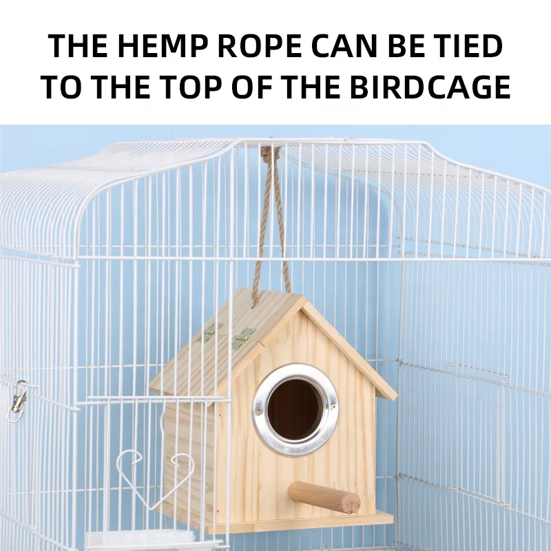 Bird House New Cedar Wood Decorative Birdhouse Pet Cage for Small Medium Large Birds Outdoor Hanging Nest