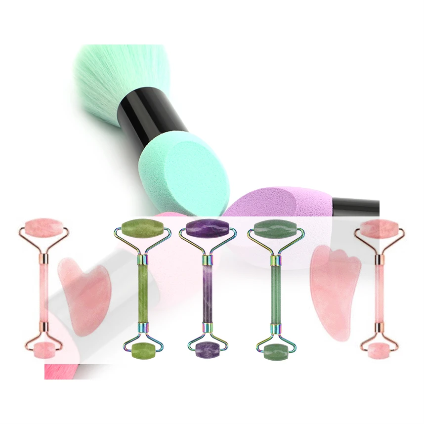 
Wholesale High Quality wooden kitsch rollermall rolleret roller jade massager rose quartz facial massage roller