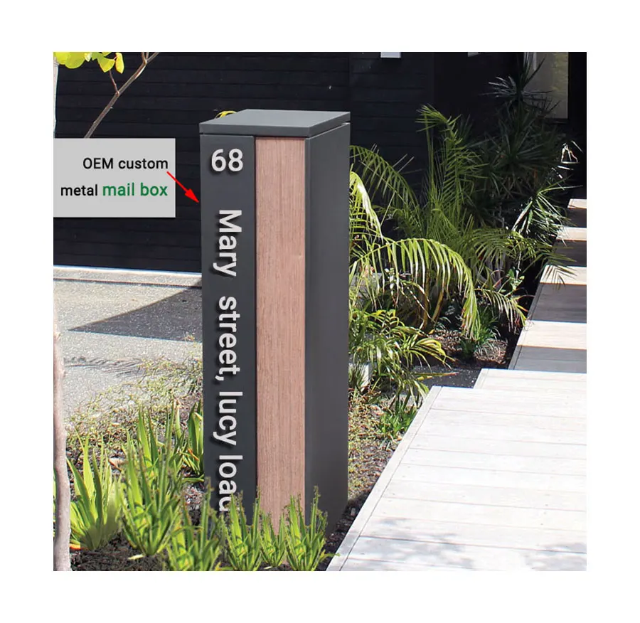 Yb01 OEM ODM Wholesale Wall Mount Stainless Steel Mailbox American Modern Metal Outdoor