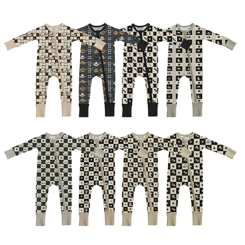 Unisex Newborn Baby Rompers 0-3 Months Infant Toddler and Boy/Girl Pajamas in Cotton Wholesale Kids Clothing with Zipper