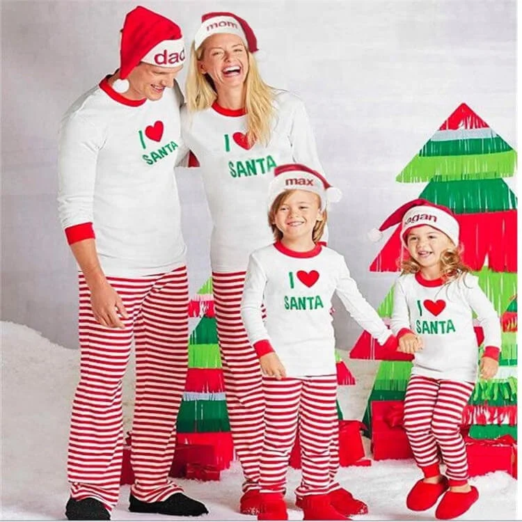 
Red color girl kids clothes pants set Christmas wholesale toddler baby clothes children Christmas Pajamas 