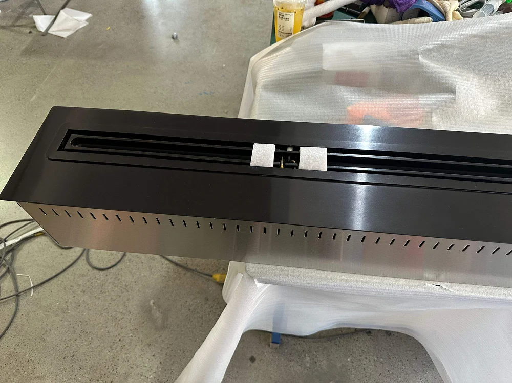 Inno-living Fire ventless fireplace 200cm black silver google alexa   ethanol fireplace burner