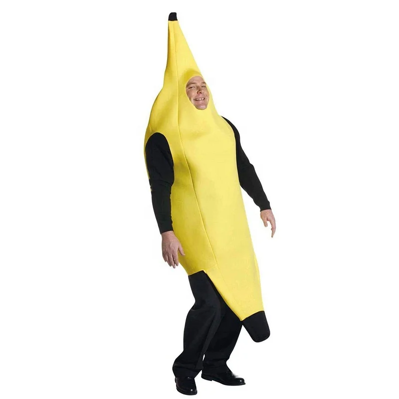 Appealing Banana Costume Adult Deluxe Set for Halloween Dress Up Party and Role play Cosplay