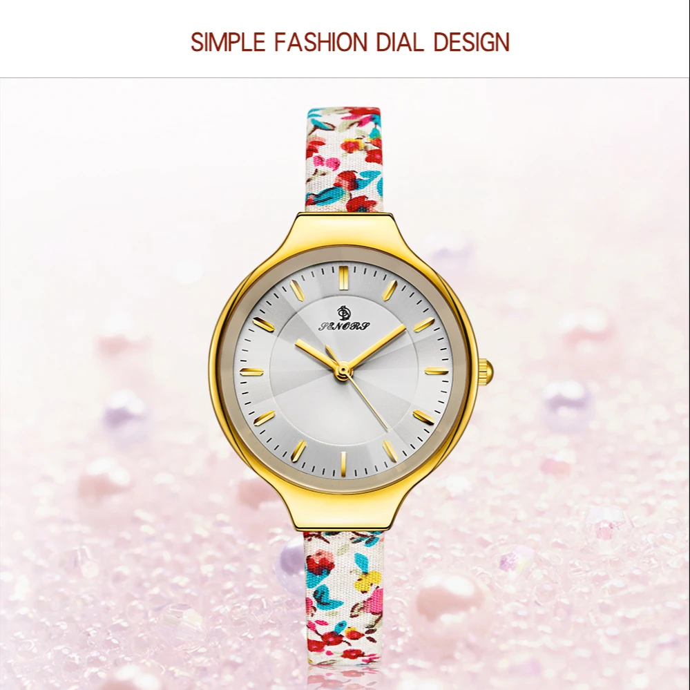 Custom Calico Leather Strap Quartz Women Wristwatches IP Plate Rose Gold Waterproof Ladies Watch