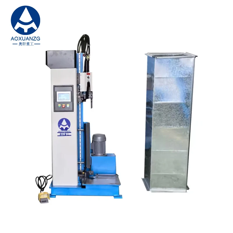 Galvanized duct manufacturing equipment Square ventilation duct connection 1.5mm Hydraulic vertical seam machine