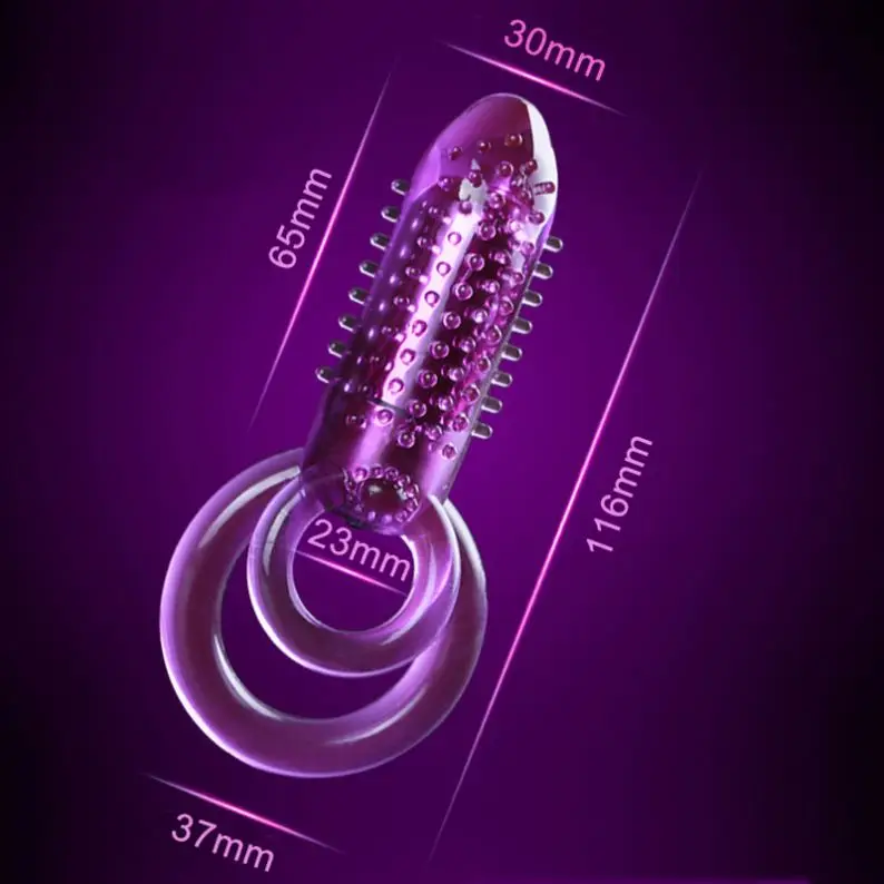 Hot sale Double Ring Cock Male Dildo Strapon Bullet Vibrator Massage sex toys for couples