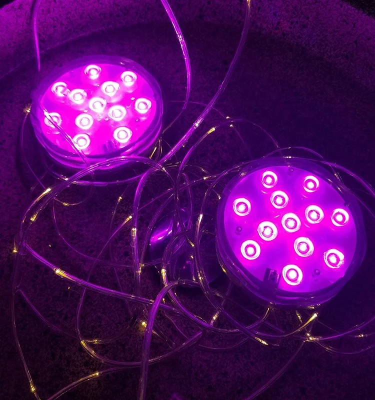 RGB Pond Light for Wedding Party Pool Multi Color Battery Powered Vase Based Floral Lamp Submersible LED Lights Waterproof