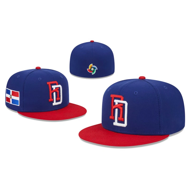 Mexico Cap 3D Embroidered Logo Polyester New E Custom Close Cap Flat Baseball Brim Fitted Caps For Men