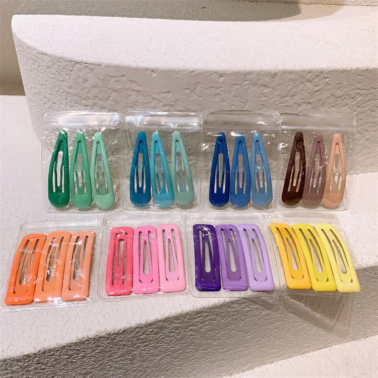 Matte Snap Hair Clips, 2 inch Metal Colorful Barrette with Storage Case for Girls Women No Slip Hair Accessories