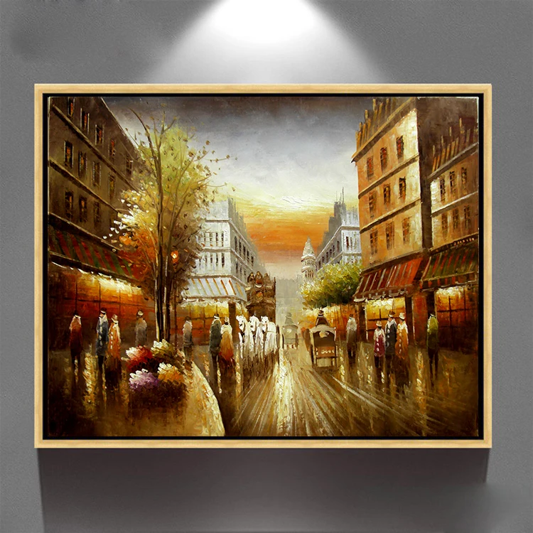Factory Directly Sale Nordic INS Style Abstract Canvas Painting For Home Decoration  paris street painting