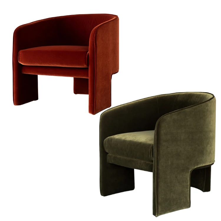 Modern Lounge Chair Fabric Leisure Chair Metal Frame Customize Colors Living Room Century Accent Home Furniture Chair