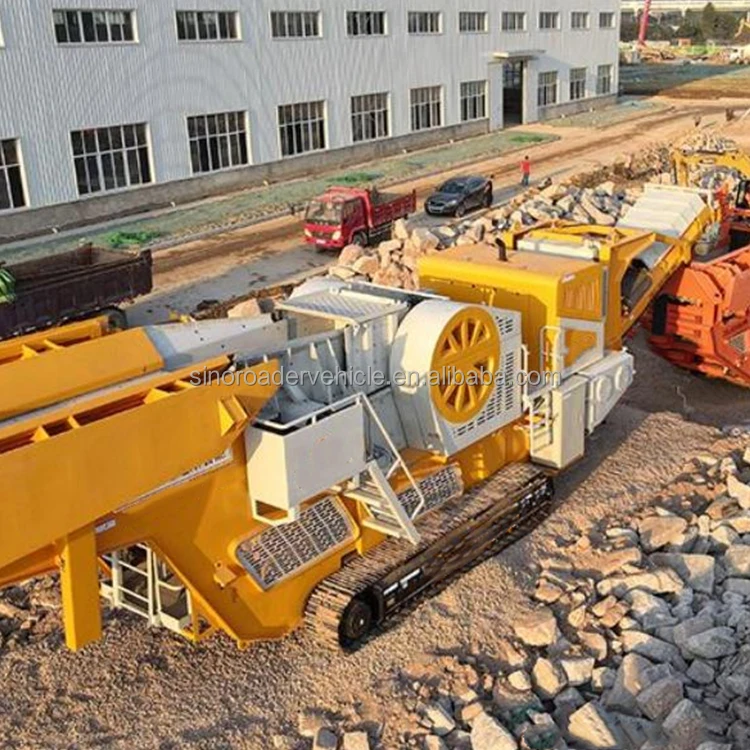 Moving Rock Salt Crusher Rock Stone Jaw Crusher Mobile Crusher Plant Crawler Type Tracked Crushing Screening Plant
