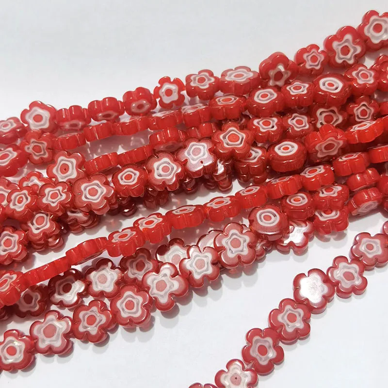 10mm/12mm Multi Color Millefiori Flower Lampwork Glass Beads Charm Beads Fit Jewelry Making