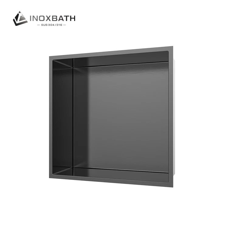 Gunmetal Ручной Работы Настенная вставка водонепроницаемый Душ металлическая полка 304 ниш из нержавеющей стали