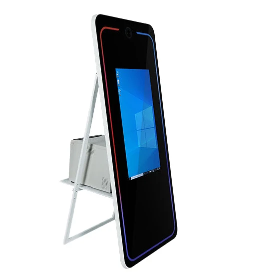 Portable Vogue Oval Mirror Photo Booth for Weddings Compatible with Cameras iPads Smartphones & SLRs Selfie Software Included