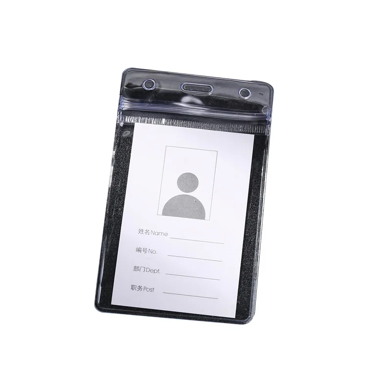 hot selling transparent waterproof PVC hard cover ID Card Badge Holder  for Office