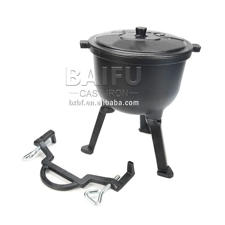 Hot Selling 4/7/10/15L Cast Iron Pressure Cooker, 3 Legs Poland Pot, Poland Camping Hunting Cooking Pot