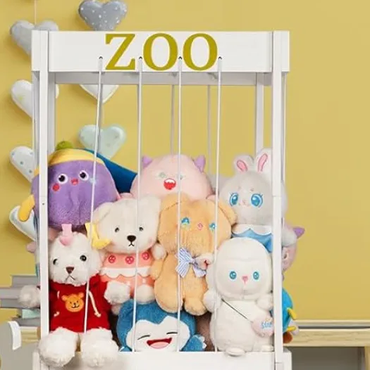 Wholesale Wood Animal Storage Cage Animal Zoo Storage Holder Plush Organizer Shelf