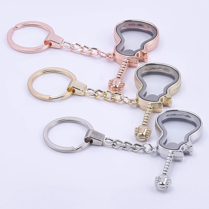 Музыкальный инструмент для электрогитары стеклянный магнит медальон кулон брелок женщин мужчин аксессуары модные ювелирные изделия брелоки подарок