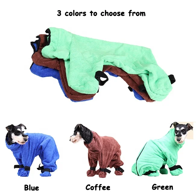 Luxury Full Body Wrap Super Absorbent Pets Bath Robe Towel Microfibre Dog Bathrobe Towel Adjustable Dry Fast Dog Drying Coat