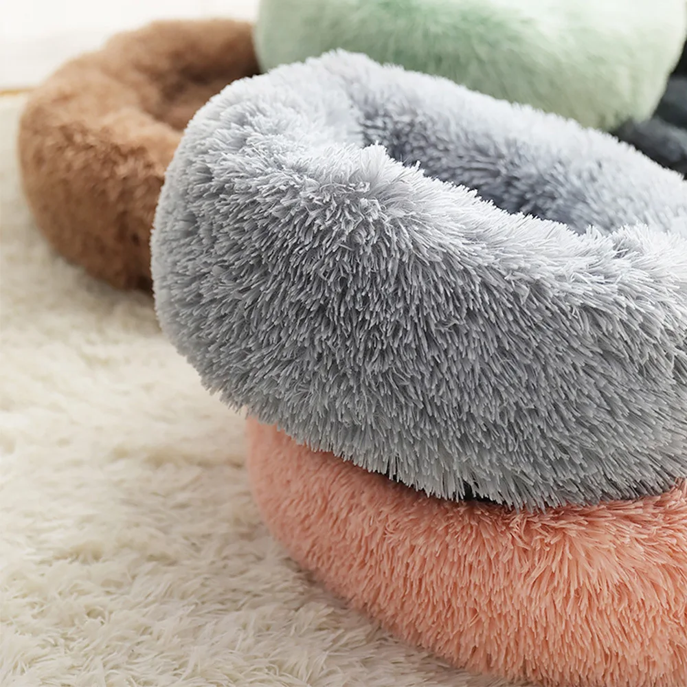 Wholesale Upgraded Soft Luxury Round Designer Plush Dog Cat Pet Beds  Washable Pet Cat Dog Bed