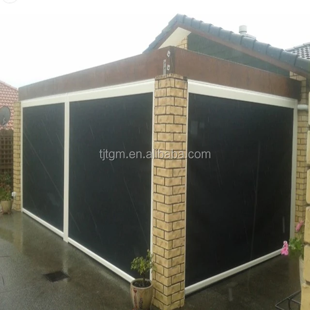 Transparent PVC windproof outdoor garden patio roller blind with zippers window shades low price outdoor sunscreen/blackout shad