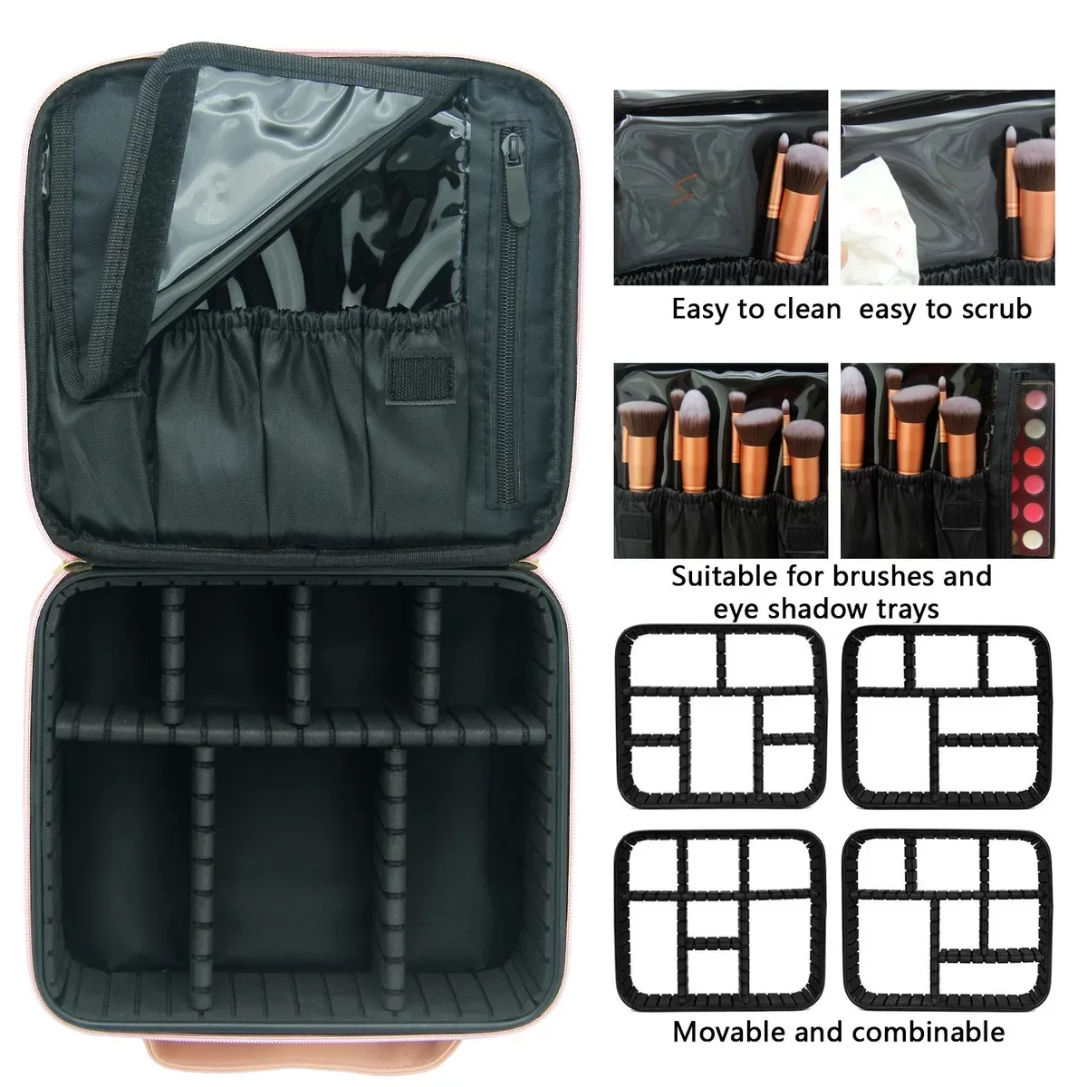 Портативная дорожная водонепроницаемая сумка для кистей для макияжа, портативная нейлоновая сумка для туалетных принадлежностей