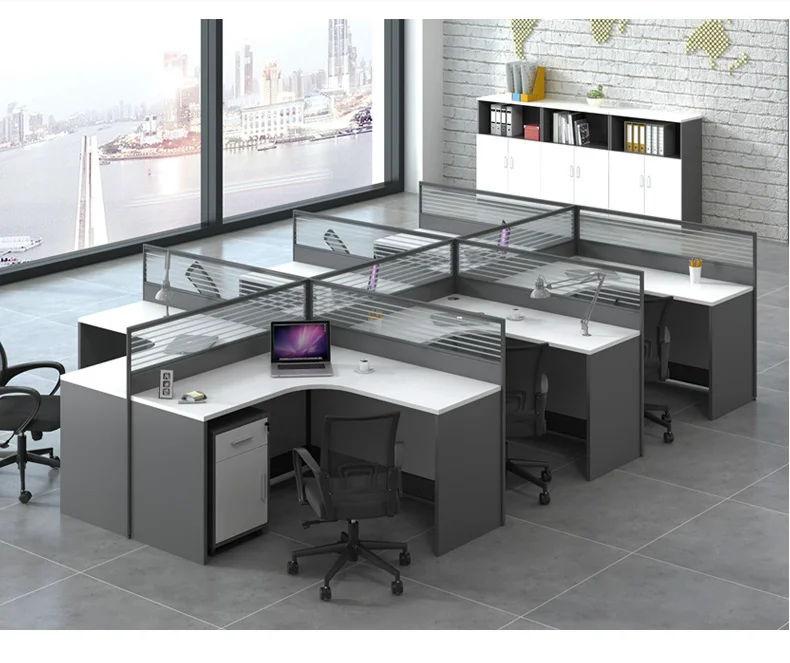 Industrial Modern 4 Seater Modular Steel Workstation Desk Cubicle Office Furniture Office Table Workstation Desk