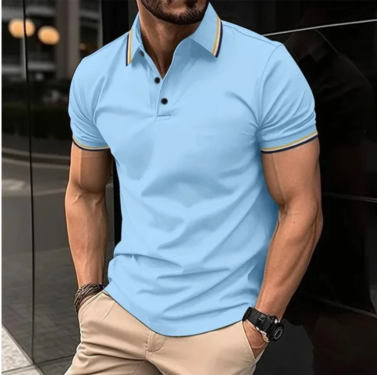 Short Sleeve Polo Shirt Mens Quick Dry Golf T-Shirt Moisture Wicking Casual Workout