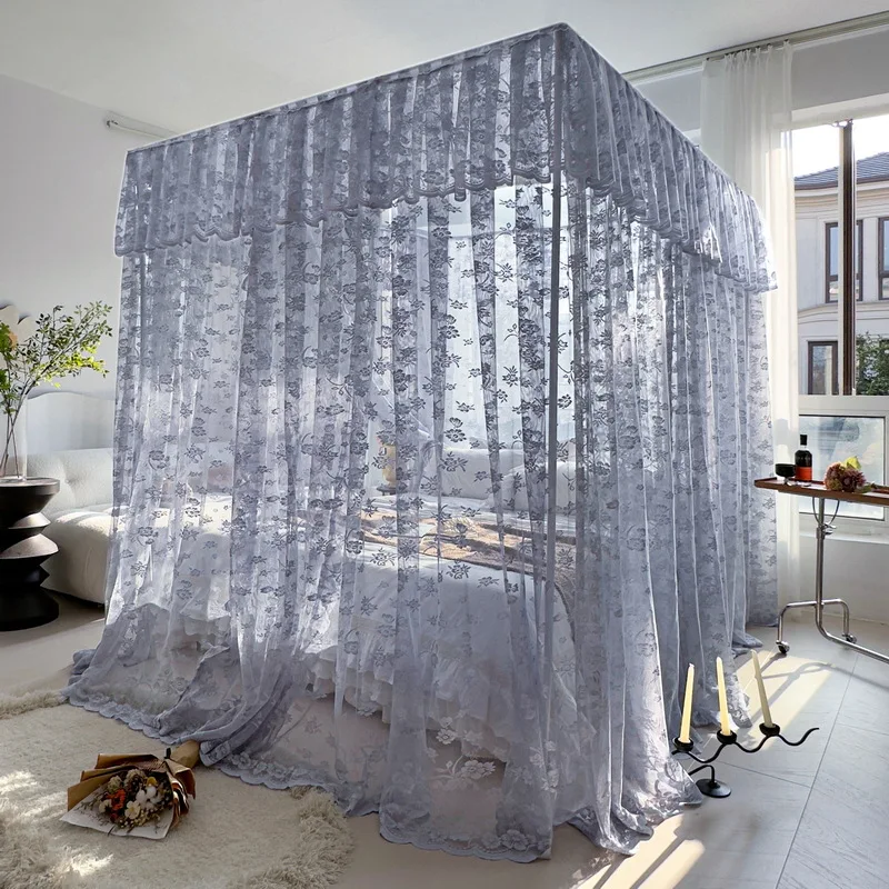 Wholesale Palace Royal Luxury Summer Three doors Landing Thickened  Densified Lace Princess Mosquito Net