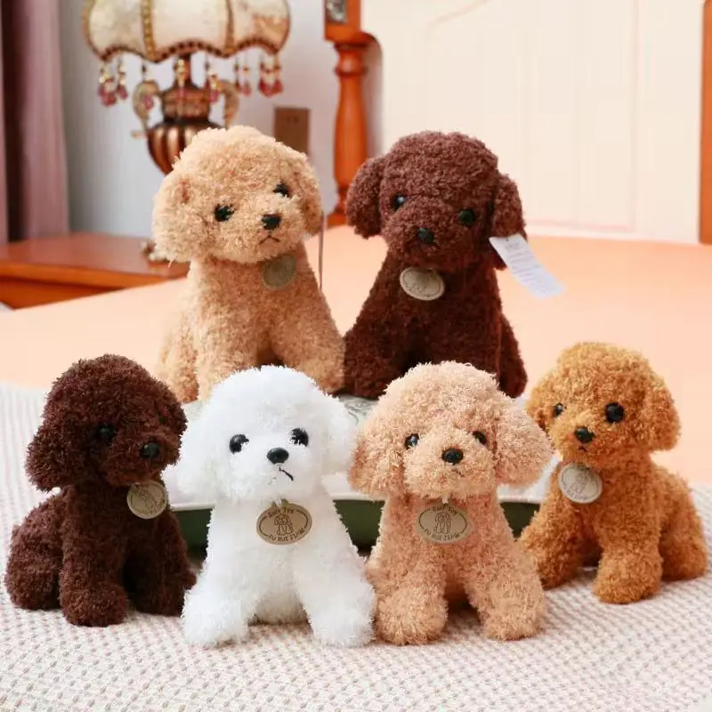 Songshan Toys cheap wholesale simulated dog plushies ornament 8inch 10inch small dogs stuffed teddy dog animal toy plush gift