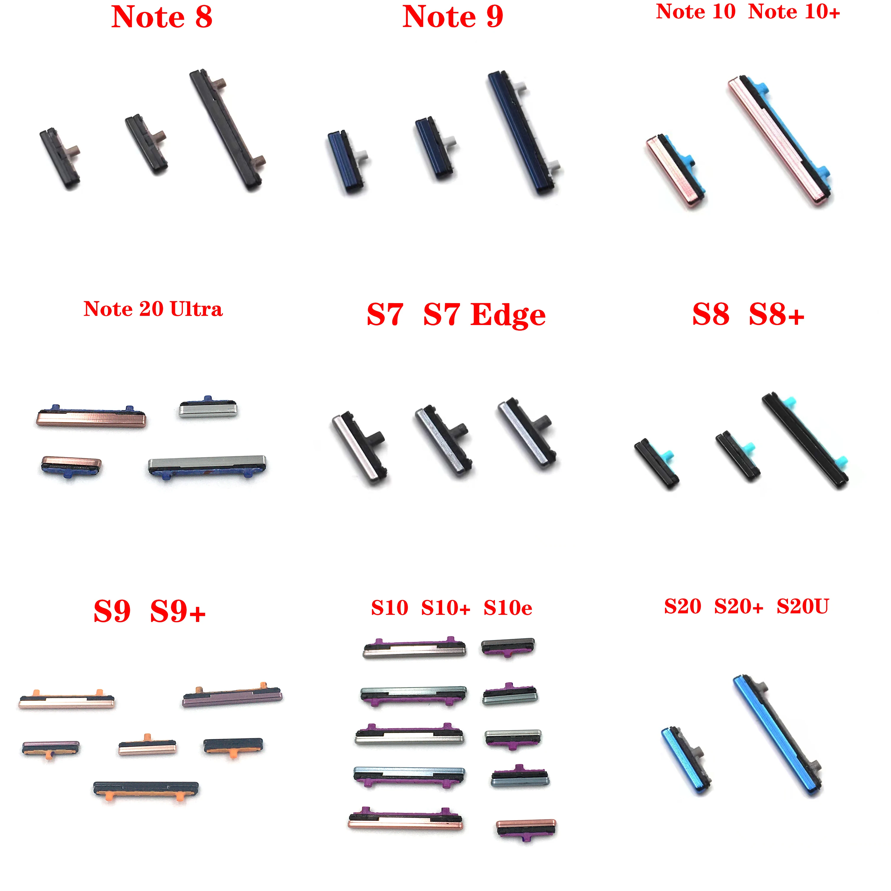 Новая кнопка громкости + Боковая кнопка включения/выключения питания для Samsung Galaxy S7 Edge S8 S9 S10 S10E S20 Plus Note 8 9 10 20 Plus Ultra