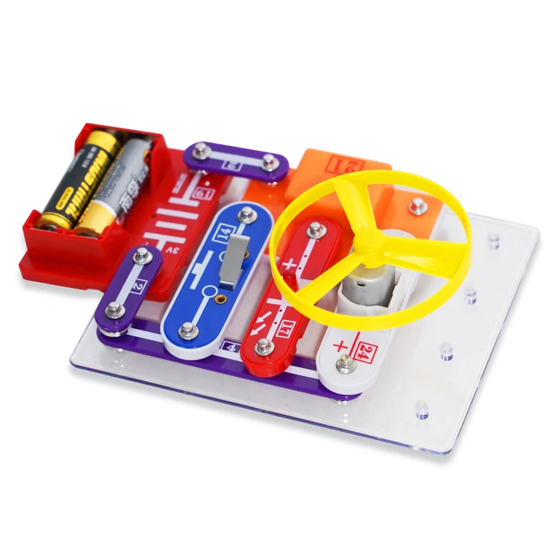 QS Children Learning Game STEAM Educational DIY 58 Types Circuits Lab Appliance Electronic Building Blocks Kit Toys for Kids