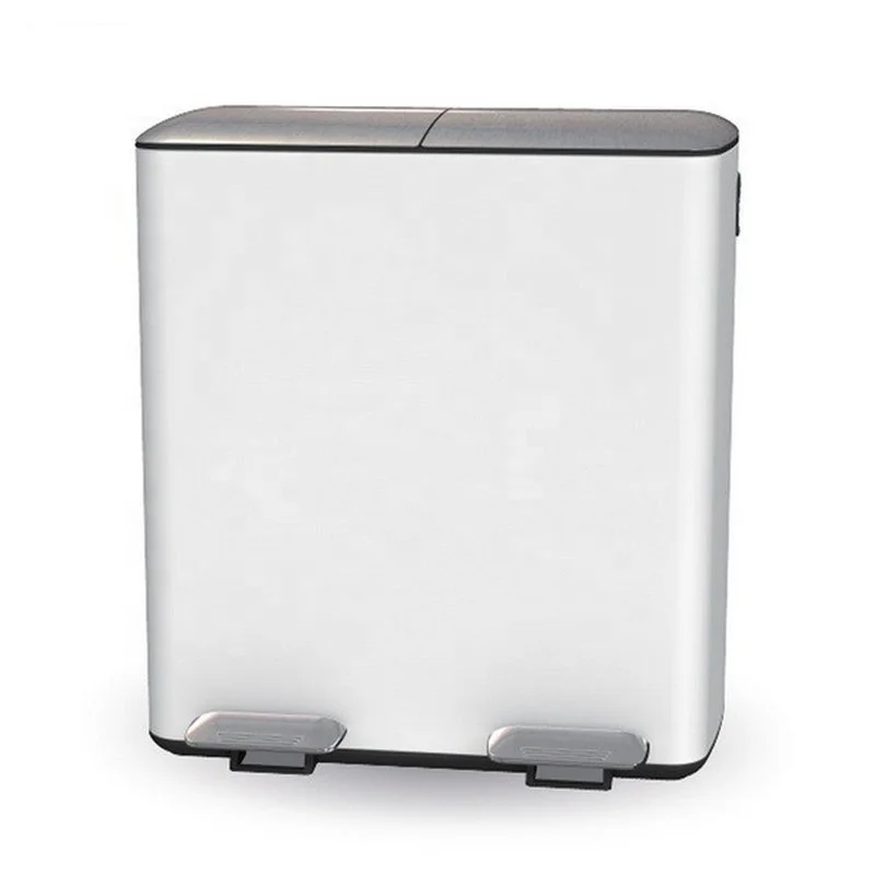 Waste Paper Bin Dust Powder Container Self Sealing Stainless Home Product E asy Hold Behind Recycling Trash Can