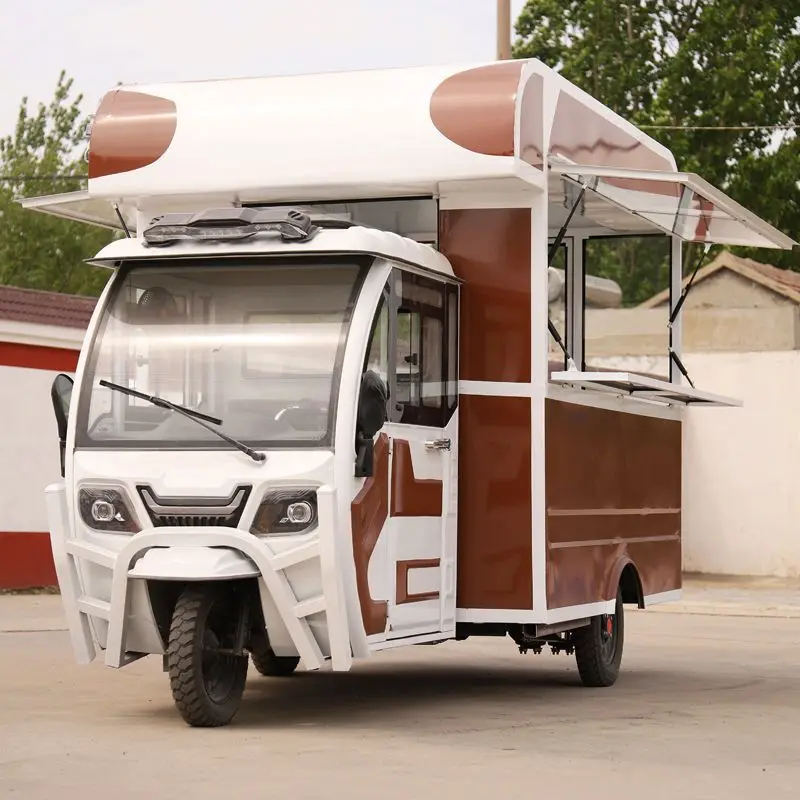 3 Wheel Ape Coffee Bar Tuk Tuk Food Truck Barbecue Motorcycle Electric Tricycle Food Cart Cook Trailer