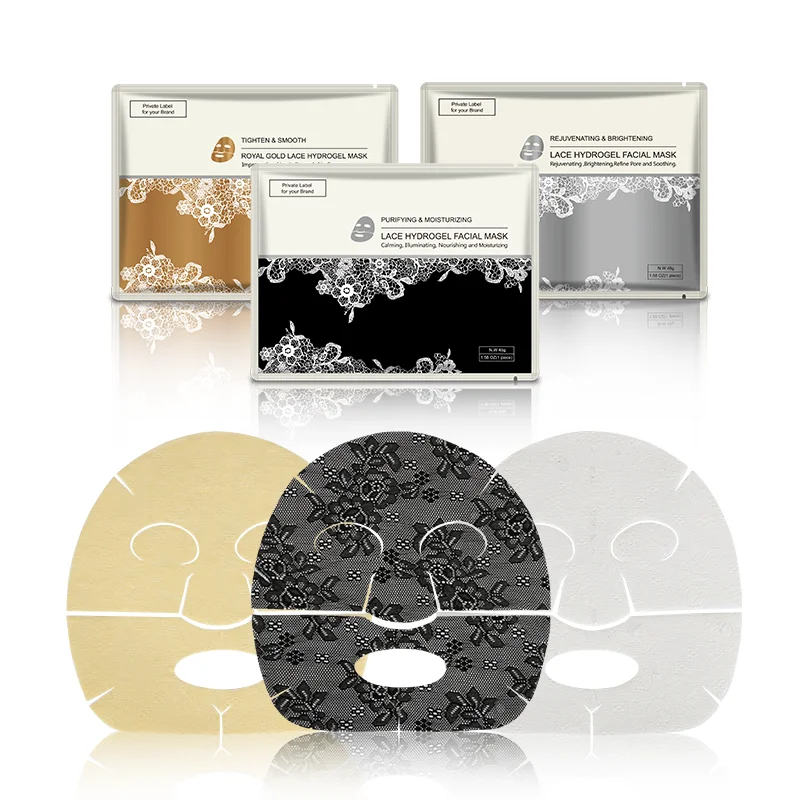 OEM Repair Anti-wrinkle Whitening Nourishing Hydrogel Facial Moisturizing Lace Face Mask