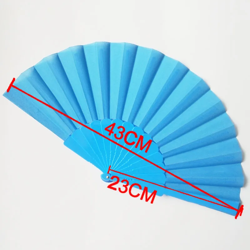 Hot Selling 23cm *42 cm Portable Folding Fan Plastic Hand Fan Custom Printed