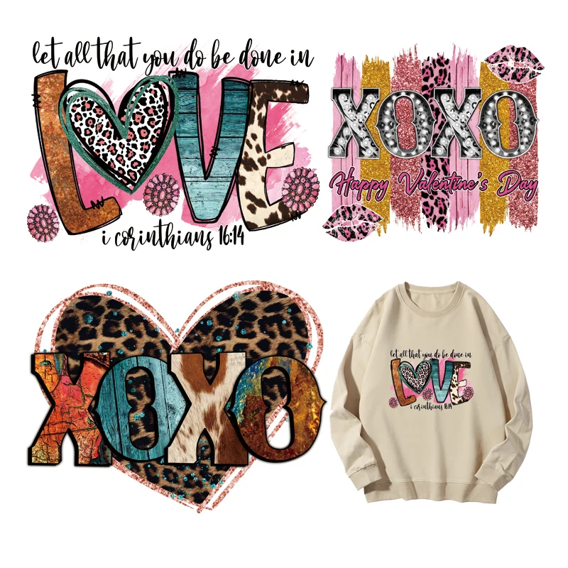New DTF Heat Transfer Valentines Day Design Washable Printable Heat Screen Printing Transfer Stickers For Shirt