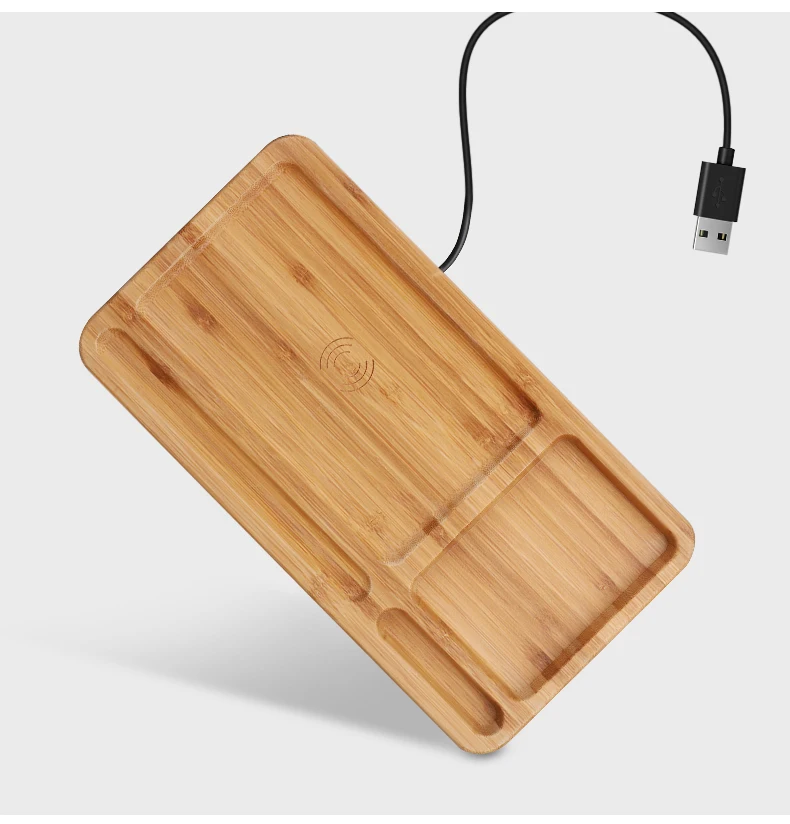 Popular Products 15W Custom Wood Wireless Transmitter 10W Fast Bamboo Gift Wireless Charger