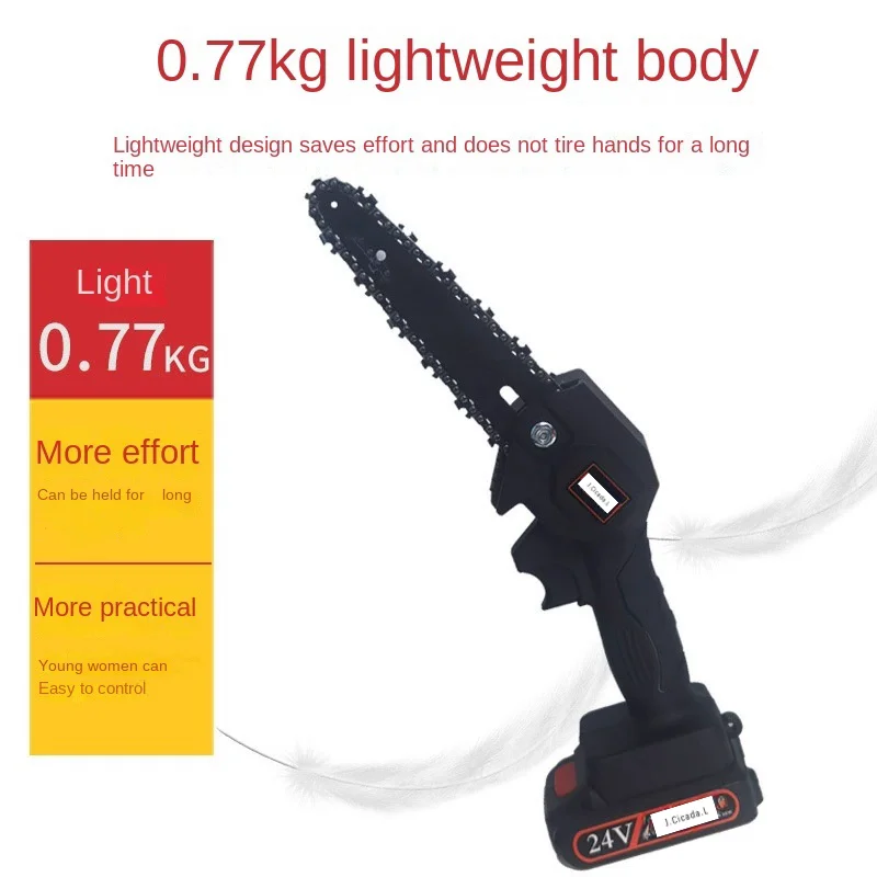 6 Inch Mini Electric Wood Cutting Chain Power Saw Log Saw For Cutting Trees Handheld Rechargeable Lithium Battery Chain Saw