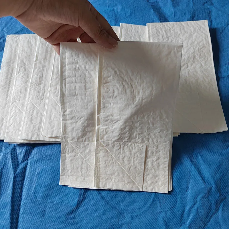 Blue/ White Sterile /Non-sterile 3ply /4ply Scrim Reinforced Paper Disposable Surgical Paper Hand Towels for Medical