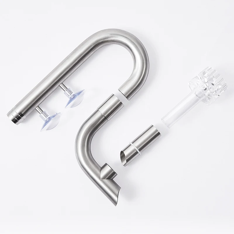 WEEKAQUA Aquarium Filter Lily Pipe Stainless Steel Pipe With Surface Skimmer Inflow Outflow Stainless Steel For Fish Tank Filter