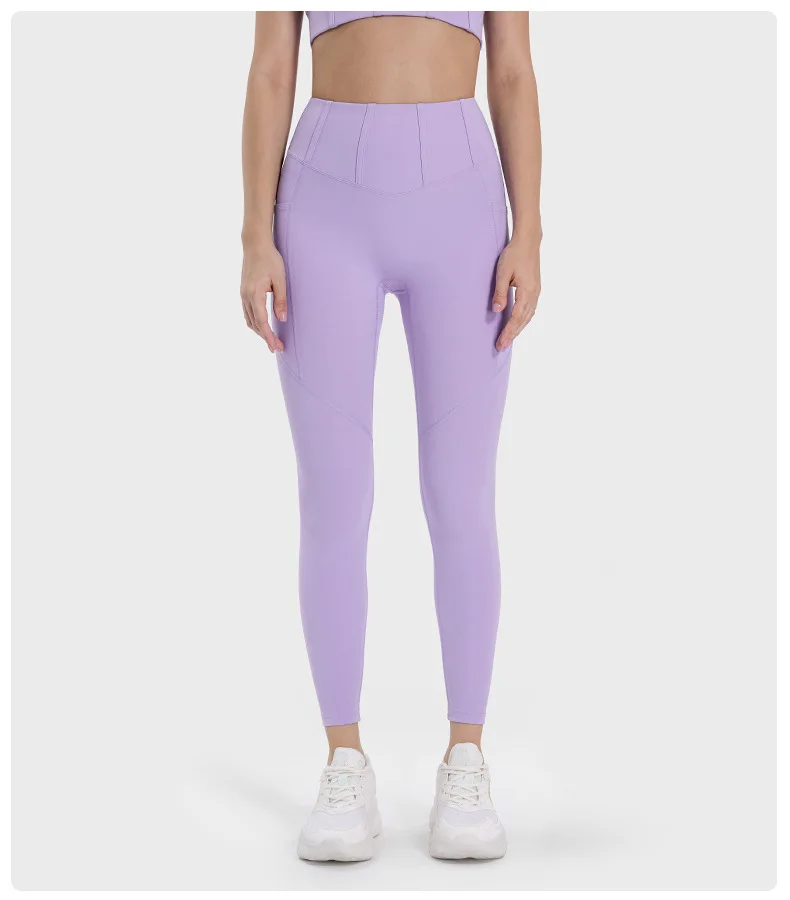 OEM Womens High Waist 4 Way Stretch Sports Tights Tummy Control Sport Yoga Leggings with pocket