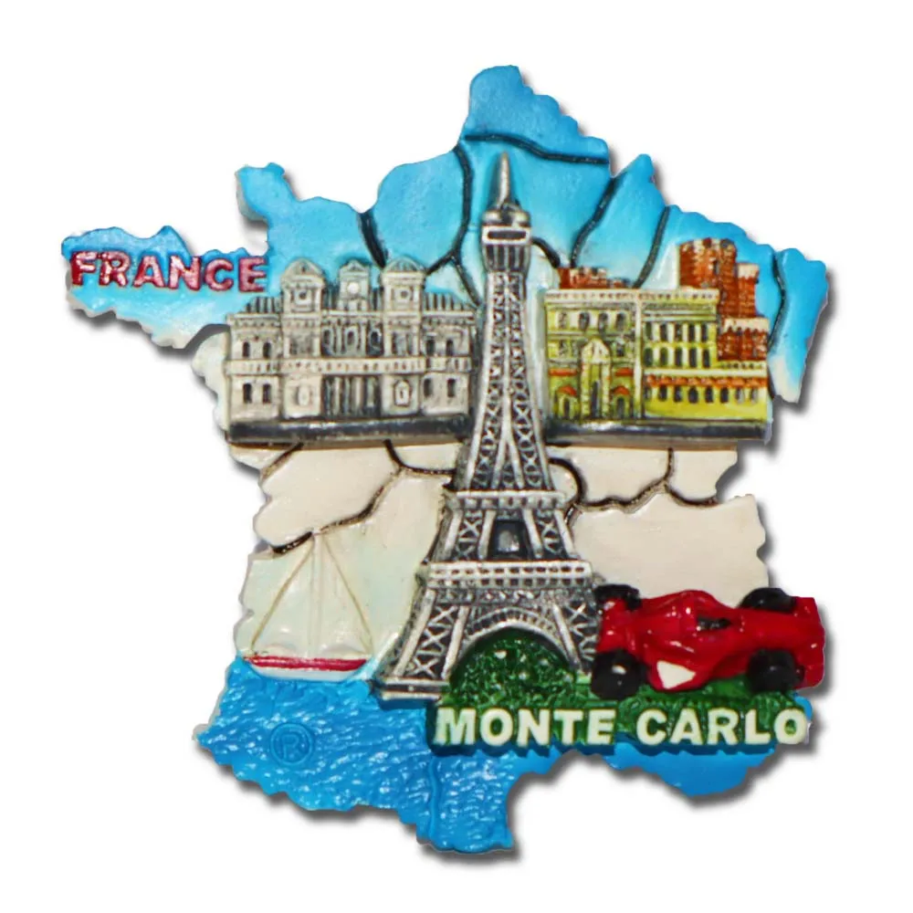 Customized France Paris Provence  3D Resin Fridge Magnet  Tourist Souvenir Refrigerator Magnetic Stickers Home Decoration