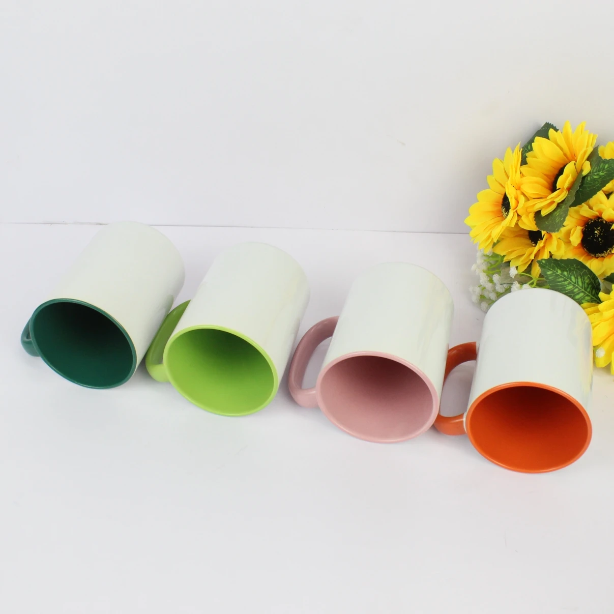 15oz Colorful Sublimation Ceramic Mug 15oz Custom Inside Handle Color Plain Mug Manufacturer Sublimation Coffee Mugs