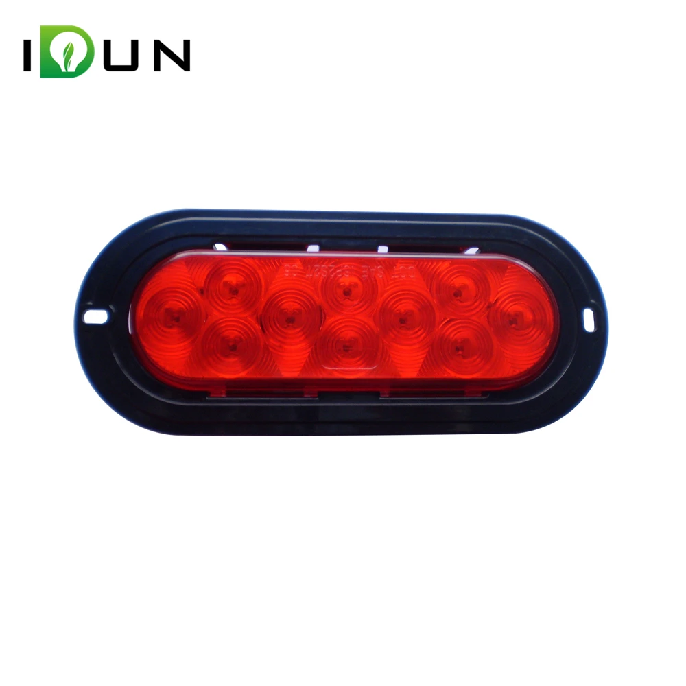 
DOT SAE E-mark approved Amber/Red 6 inch oval piranha 10 led truck trailer light 