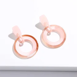 Acrylic acetic acid round stitching earrings senior sense niche personality fashion European and American wind ear accessories s