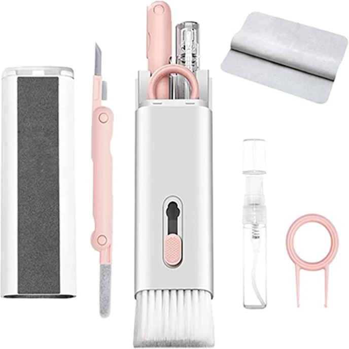 Multipurpose 7 in 1 Computer Keyboard Earphone Headset Mobile Phone Cleaner Brush Pen Earphone Cleaning Kit for Electronics