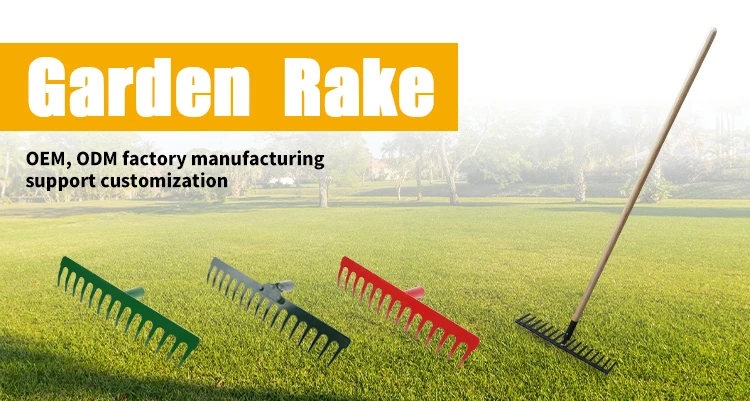 Factory Price 16 Teeth Steel Rake 14 Teeth Garden Tools Steel Agriculture Tool Farming Rake